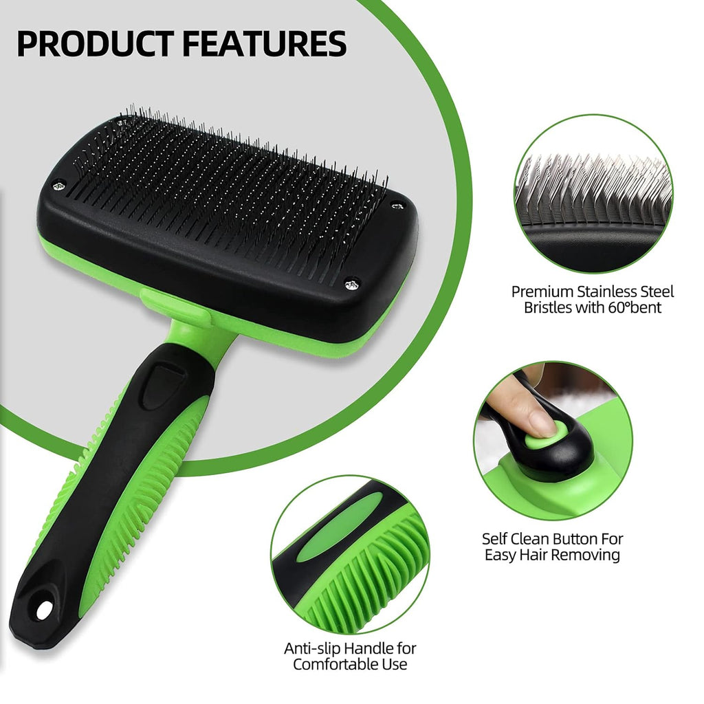 Self Cleaning Dog Brush, Slicker Brush Pet Grooming Brush for Dog & Cat with Short to Long Hair, Premium Deshedding Tool, Effectively Reduces Shedding by up to 98%