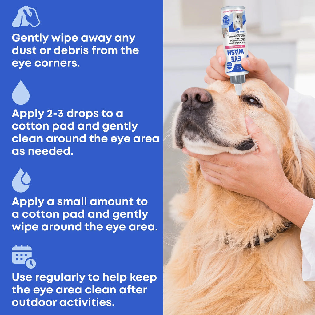 Dog & Cat Eye Care Drops – Helps Clean Eyes, Rinse Away Irritants, Reduce Tear Stains & Support Moisture Comfort – Gentle Eye Wash for Pets