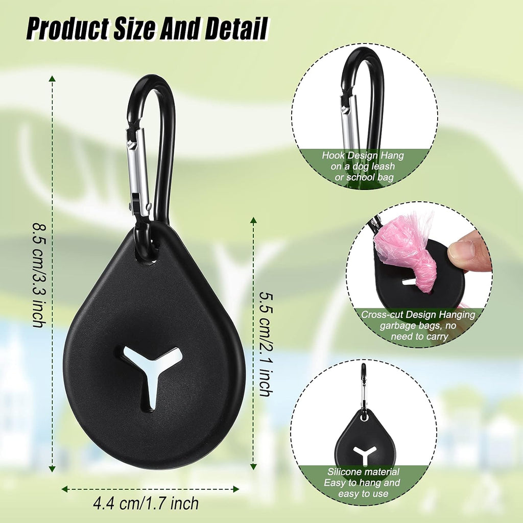 Poop Bag Holder Dog Poop Waste Bag Holder Portable Waste Bag Carrier Set Handy Pet Waste Leash Bag Carrier Dog Poop Holder for Leash Dispenser Accessories (12 Pieces)