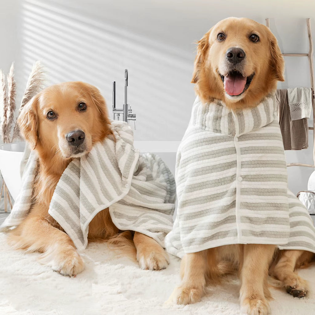 Ultra-Absorbent Dog Bath Towel Super Absorbent Dog Bathrobe Robe for Large/Medium/Small Dog