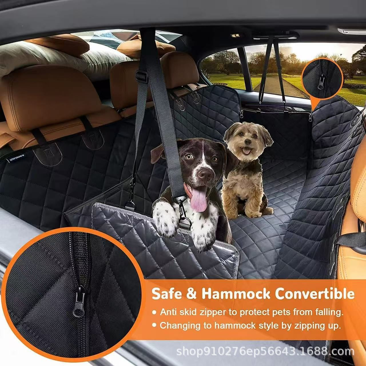 Anti-Scratch Waterproof Pet Car Seat - 600D Heavy Duty Dog Rear Seat Cover