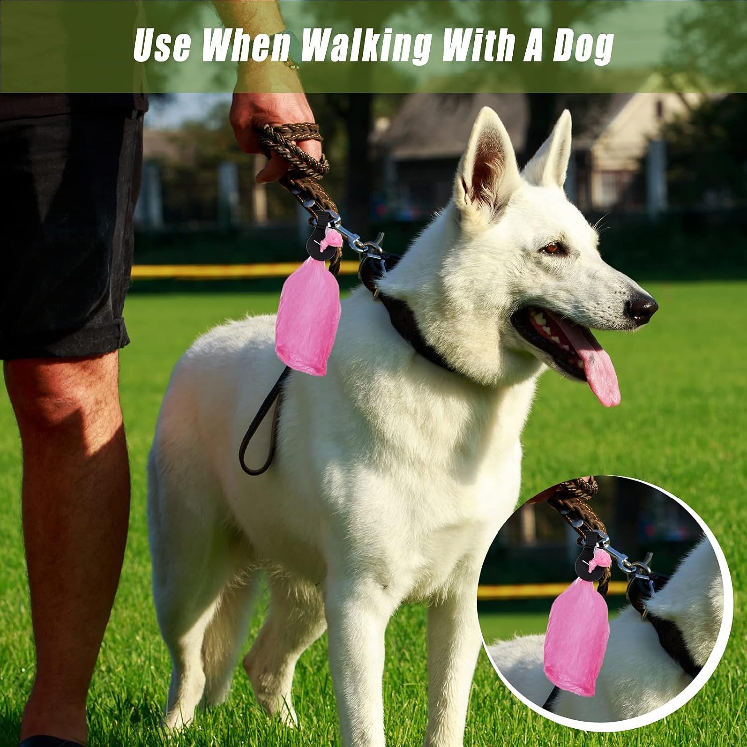 Poop Bag Holder Dog Poop Waste Bag Holder Portable Waste Bag Carrier Set Handy Pet Waste Leash Bag Carrier Dog Poop Holder for Leash Dispenser Accessories (12 Pieces)