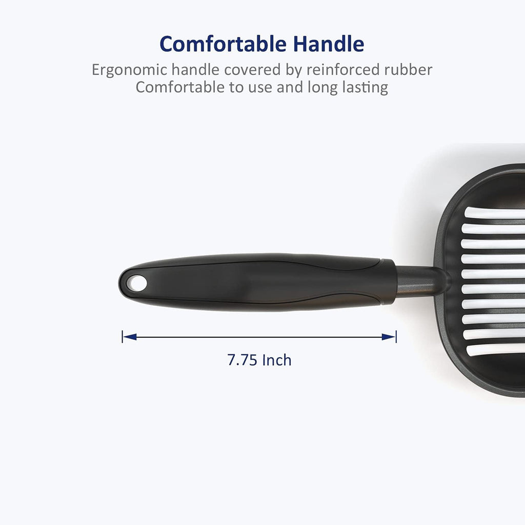 Cat Litter Scoop Non-Stick Metal Deep Shovel Long Handle Black Black Large
