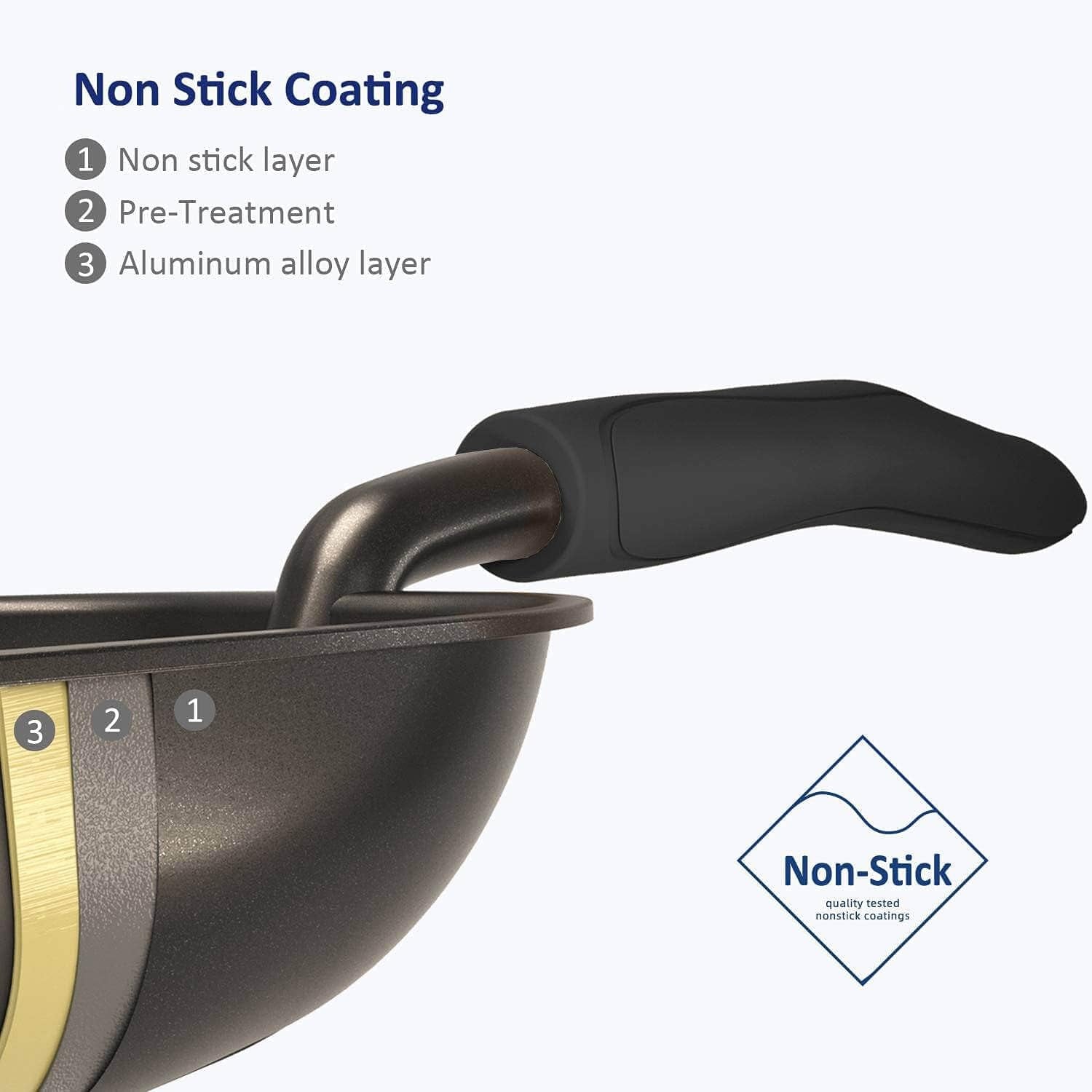 Cat Litter Scoop Non-Stick Metal Deep Shovel Long Handle Black Black Large