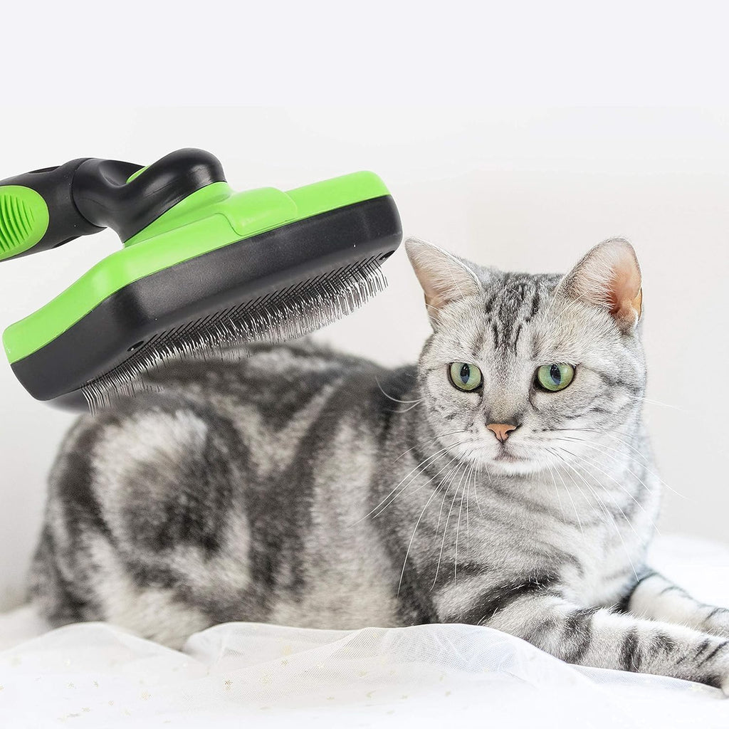 Self Cleaning Dog Brush, Slicker Brush Pet Grooming Brush for Dog & Cat with Short to Long Hair, Premium Deshedding Tool, Effectively Reduces Shedding by up to 98%