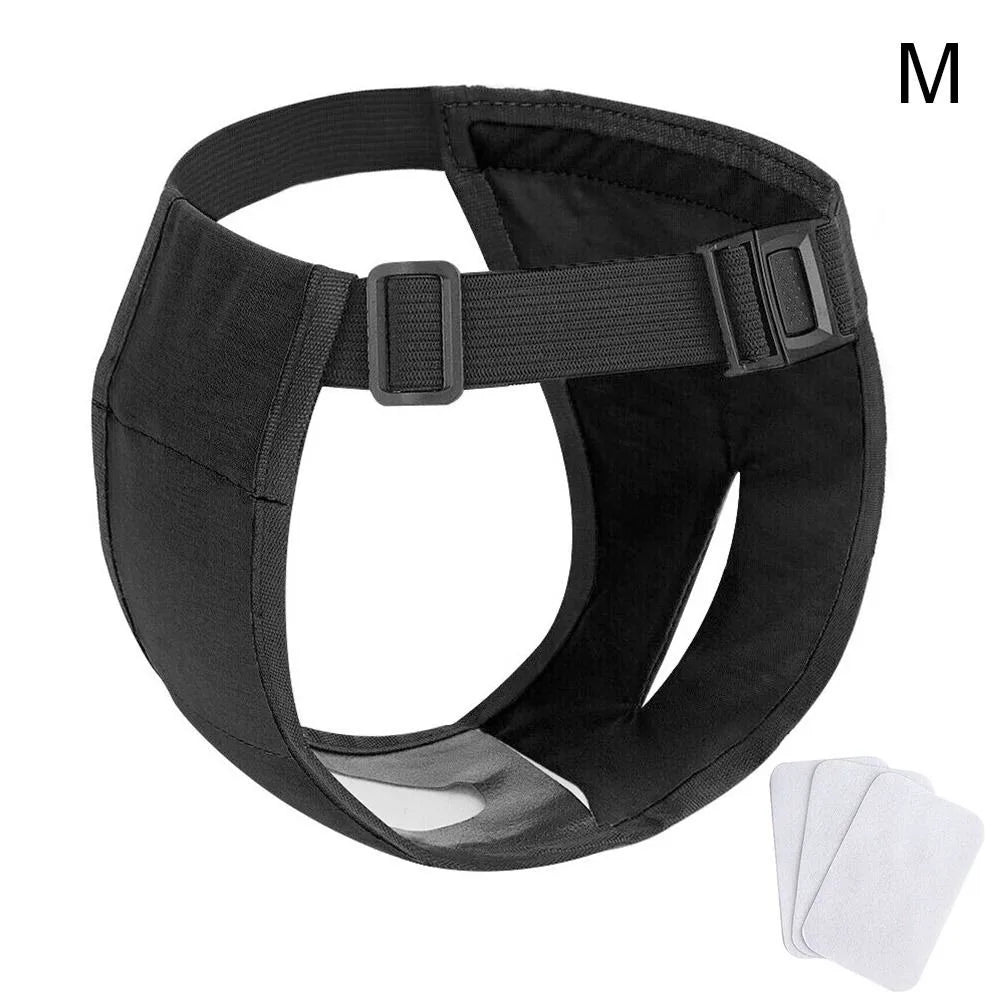 With 3 Cotton Pads Female Dog Panties Easy to Wear Washable Dog Sanitary Pants Adjustable Breathable Dog Physiological Nappies