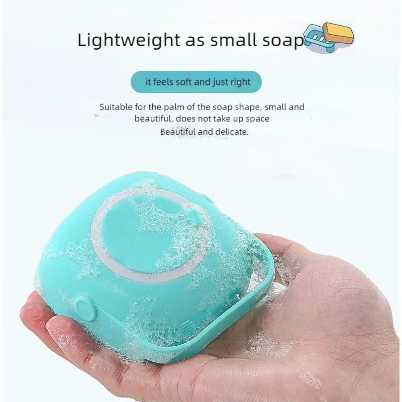 Dog Bathing Brush Pet Massage Brush Shampoo Dispenser Soft Silicone Brush Rubber Bristle for Dogs and Cats Shower Grooming Tool