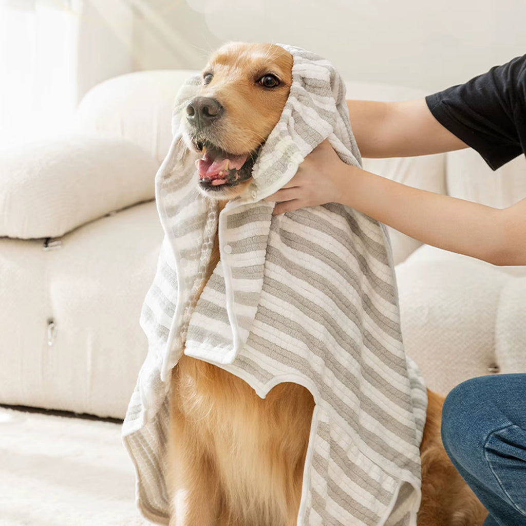 Ultra-Absorbent Dog Bath Towel Super Absorbent Dog Bathrobe Robe for Large/Medium/Small Dog