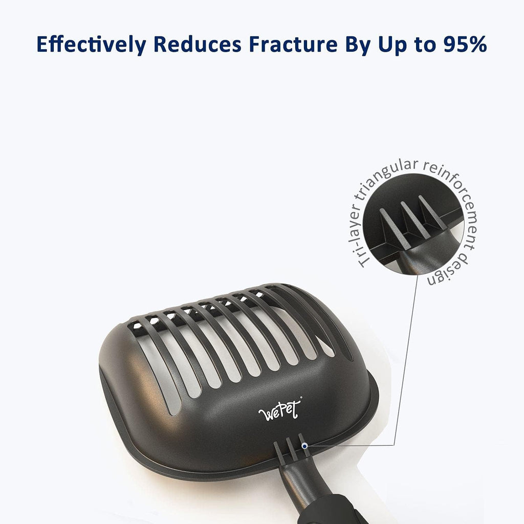 Cat Litter Scoop Non-Stick Metal Deep Shovel Long Handle Black Black Large