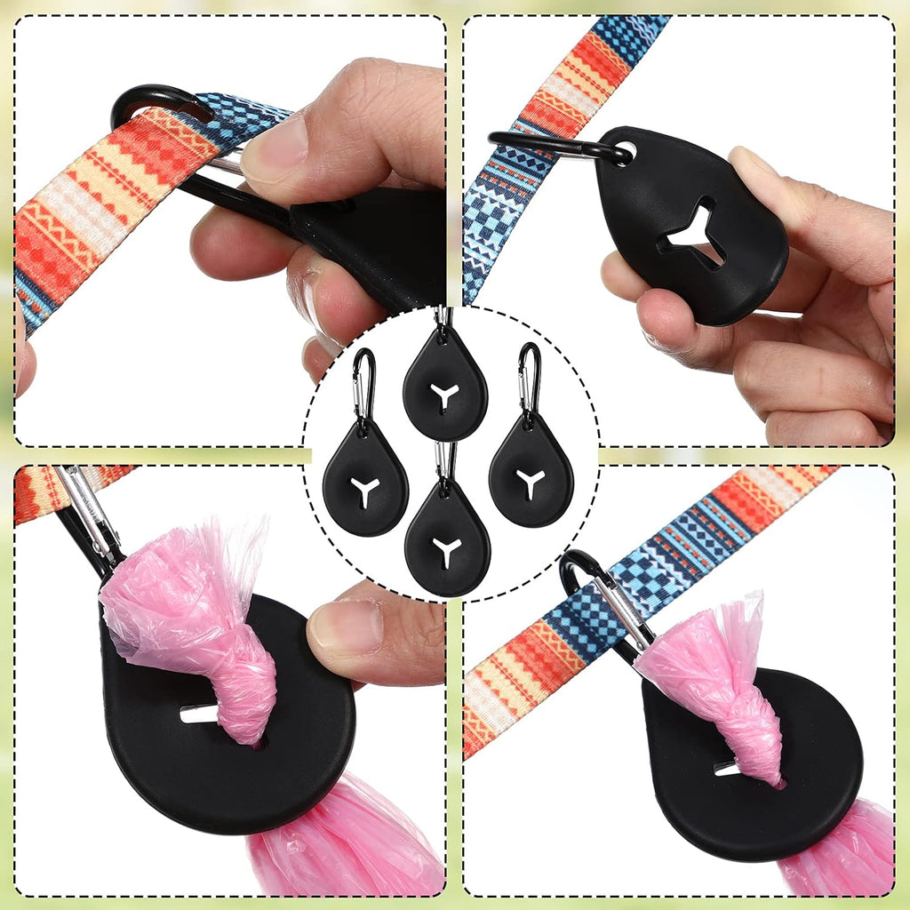 Poop Bag Holder Dog Poop Waste Bag Holder Portable Waste Bag Carrier Set Handy Pet Waste Leash Bag Carrier Dog Poop Holder for Leash Dispenser Accessories (12 Pieces)