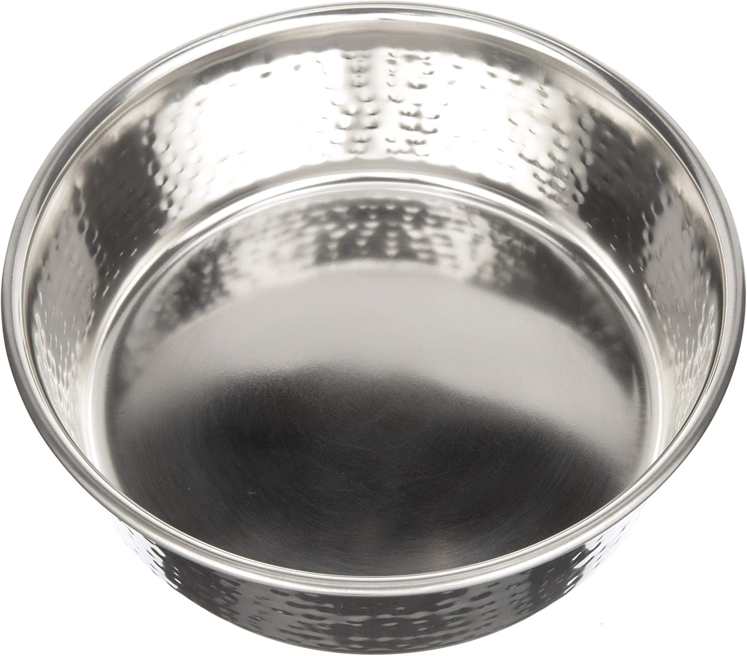 Hammered Decorative Designer Bowls - Luxury Style Premium Dog and Cat Dishes (Large, Stainless)