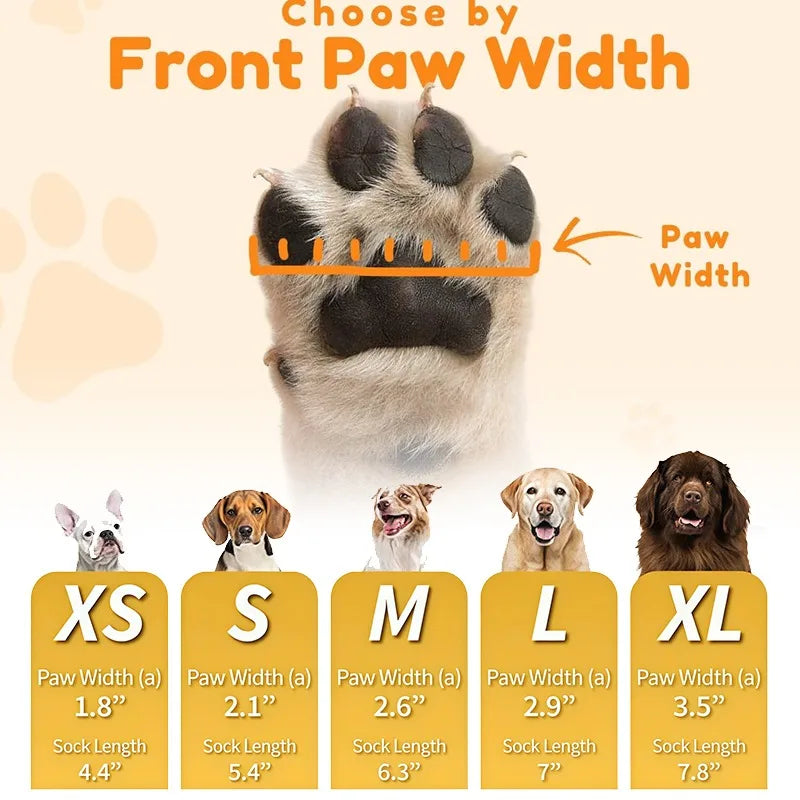 Dog Socks Outdoor Waterproof Dog Shoes Anti-Scratch Adjustable Band Knitted Socks Paw Protection Double-Sided Anti-Slip Dog Sock