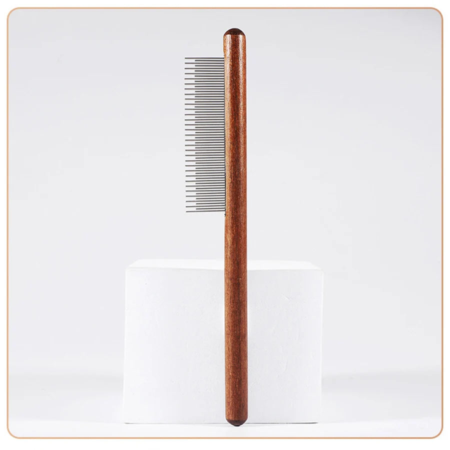 Pet Comb, Grooming Comb for Cats and Dogs, Removes Loose Hair, Wooden Comb, Pet Cleaning and Grooming, Flea Removal Comb