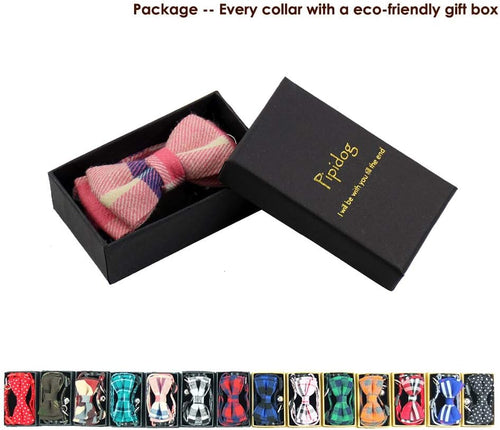 Stylish Pink Plaid Breakaway Cat Collar with Bell and Bow Tie - Adjustable Safety Collar for Kittens (6.8-10.8 In)