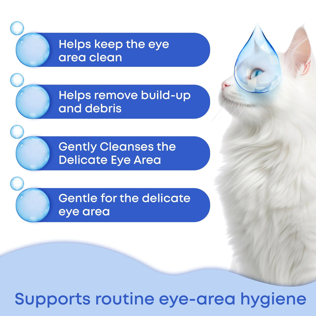 Dog & Cat Eye Care Drops – Helps Clean Eyes, Rinse Away Irritants, Reduce Tear Stains & Support Moisture Comfort – Gentle Eye Wash for Pets