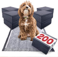 plus Carbon Puppy Pads, Medium 23X24 Inch, 200 Count - Premium Pee Pads for Dogs, Activated Charcoal Odor Control, Super Absorbent Polymer Gel Core, 5-Layer Design