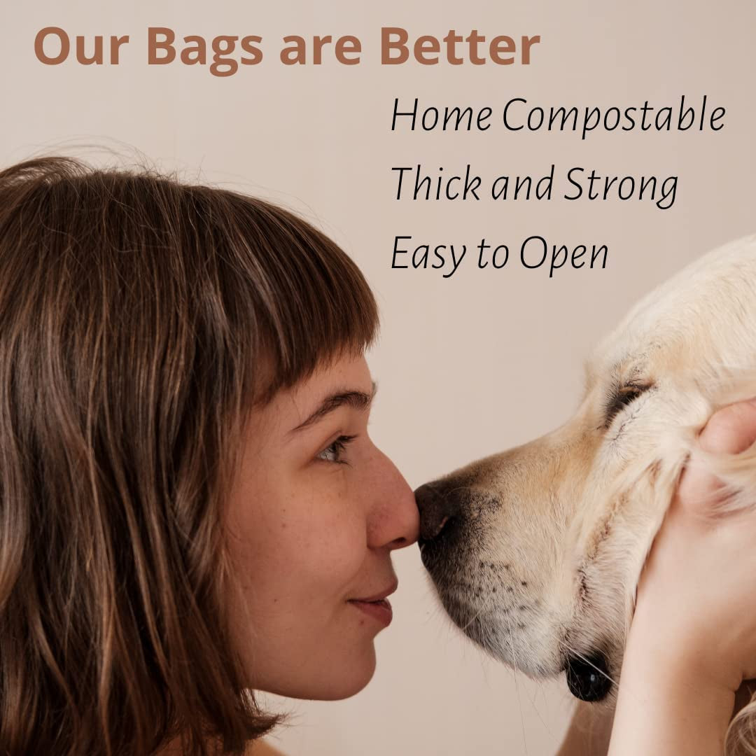 Certified Home Compostable Dog Poop Bags | 150 Total Doggy Poop Bags | Refills 10 Rolls | Unscented | Thick Doggie Poop Bags | Large 9 X 13In | Dog Poop Bag for Pet Waste Bag Dispenser