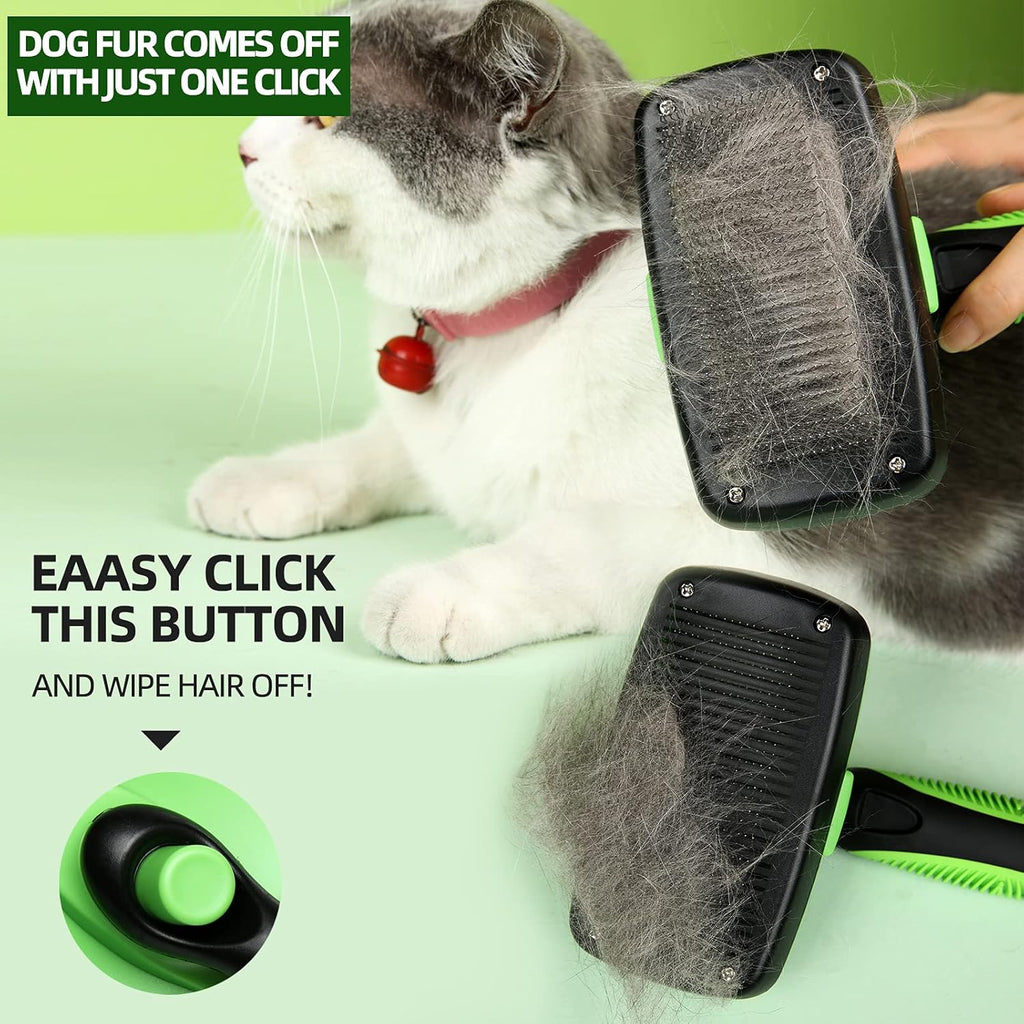 Self Cleaning Dog Brush, Slicker Brush Pet Grooming Brush for Dog & Cat with Short to Long Hair, Premium Deshedding Tool, Effectively Reduces Shedding by up to 98%