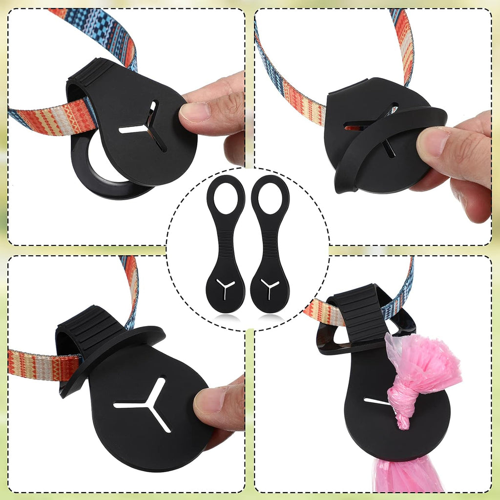Poop Bag Holder Dog Poop Waste Bag Holder Portable Waste Bag Carrier Set Handy Pet Waste Leash Bag Carrier Dog Poop Holder for Leash Dispenser Accessories (12 Pieces)